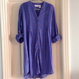 Blue/purple beach coverup.